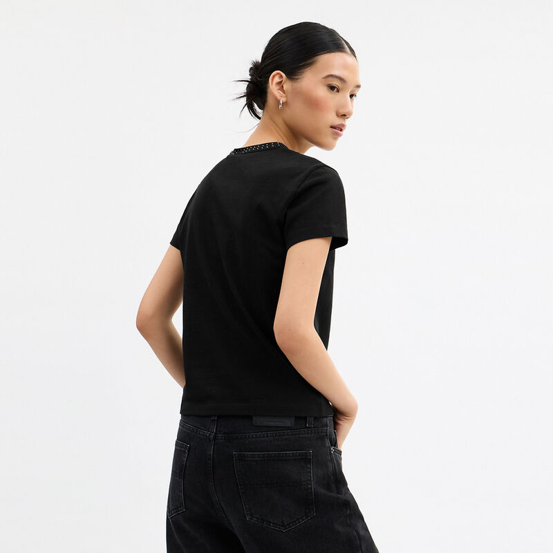 Candy 90'S Fit T-Shirt In Organic Cotton, BLACK, hi-res image number 3