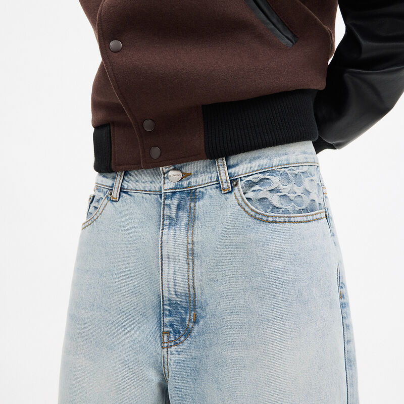 Baggy Denim Jeans In Organic Cotton, LIGHT WASH, hi-res image number 4