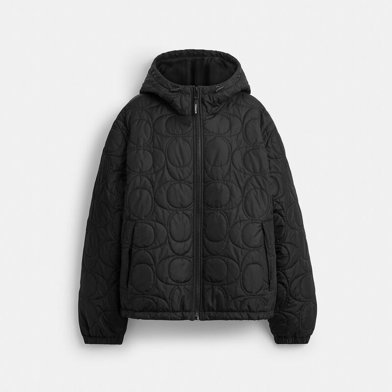 Quilted Signature Puffer Jacket In Recycled Polyester