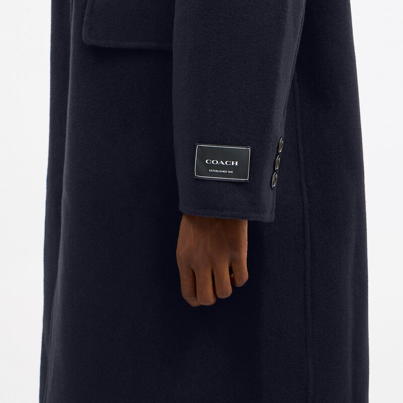 Double Faced Wool Coat, NAVY BLUE, hi-res image number 5