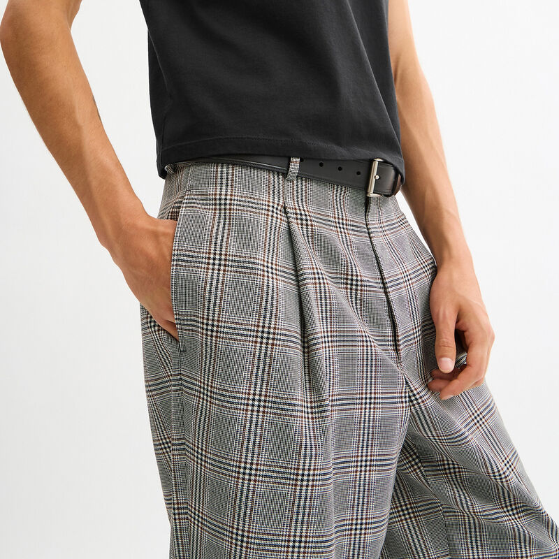 Baggy Trousers, Grey/Blue Plaid, hi-res image number 4