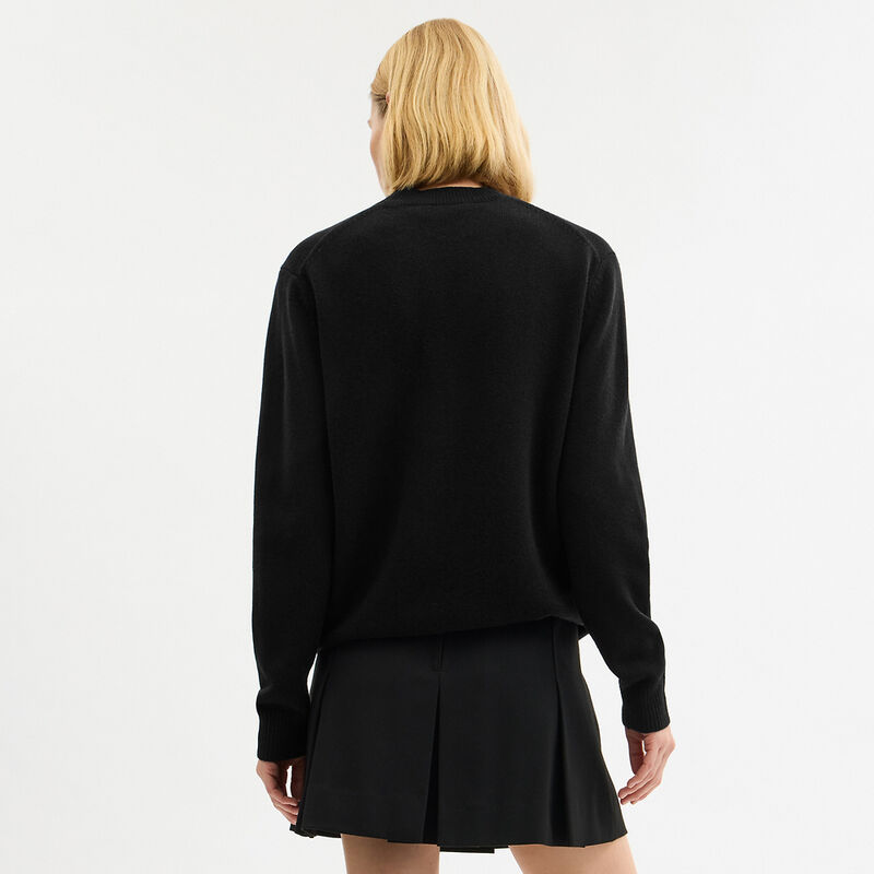 Lightweight Bear Graphic Sweater, BLACK, hi-res image number 6