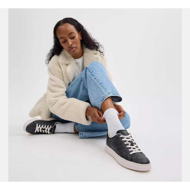 High Line Sneaker In Signature Canvas, CHARCOAL/BLACK, hi-res image number 6