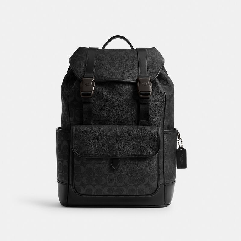 League Flap Backpack In Signature Canvas