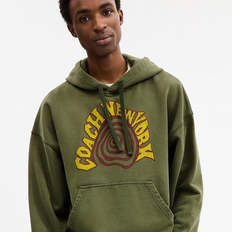 Garment Dyed Spiral Hoodie, GREEN, hi-res image number 4
