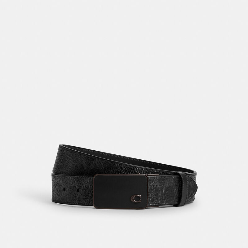 Signature Plaque Buckle Cut-To-Size Reversible Belt, 38Mm
