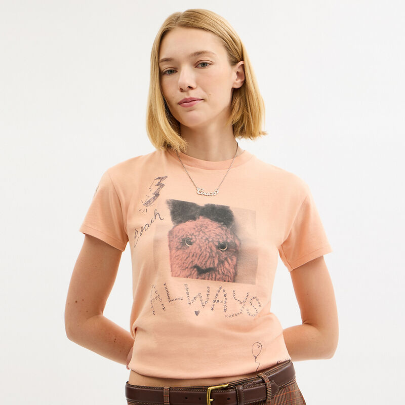 Carroty Shrunken T-Shirt In Organic Cotton, Light Orange, hi-res image number 6