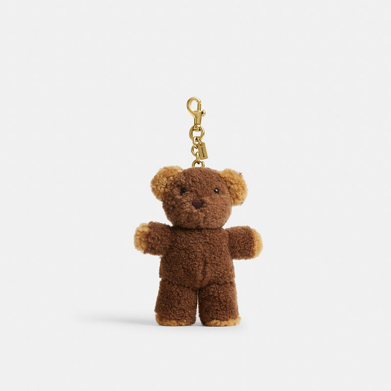 Teddy Bear Bag Charm In Shearling