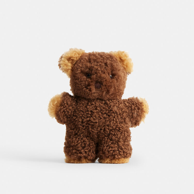 Teddy Bear Shoe Charm In Shearling