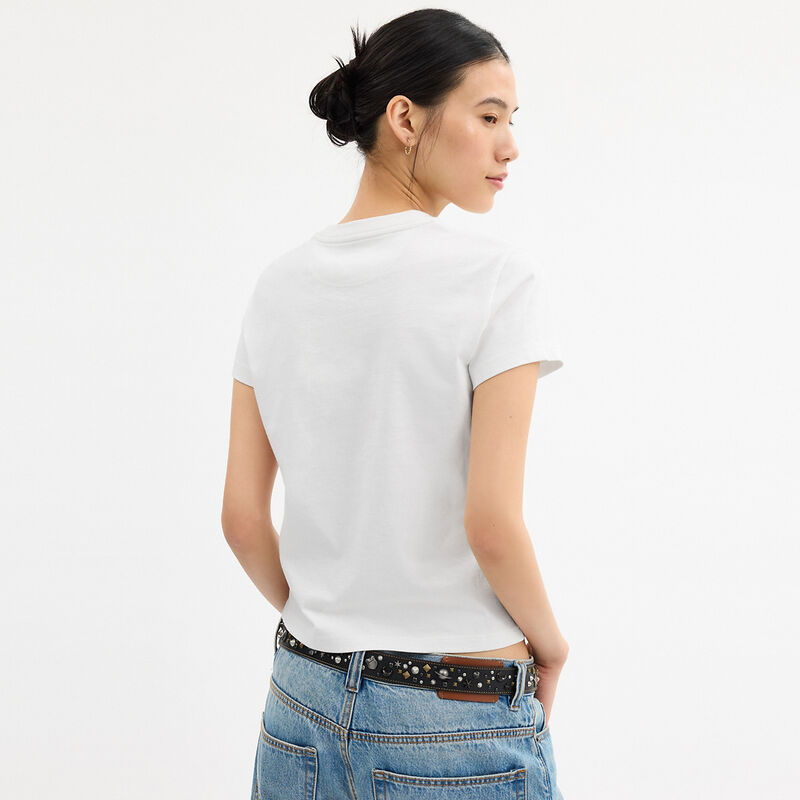 Horse And Carriage T-Shirt In Organic Cotton, WHITE., hi-res image number 3