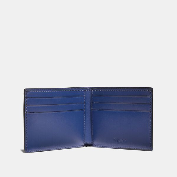 Slim Billfold Wallet In Signature Canvas With Coach Patch CHARCOAL/DEEP