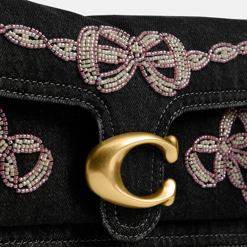 Tabby Shoulder Bag 26 With Beaded Bows, BLACK, hi-res image number 8