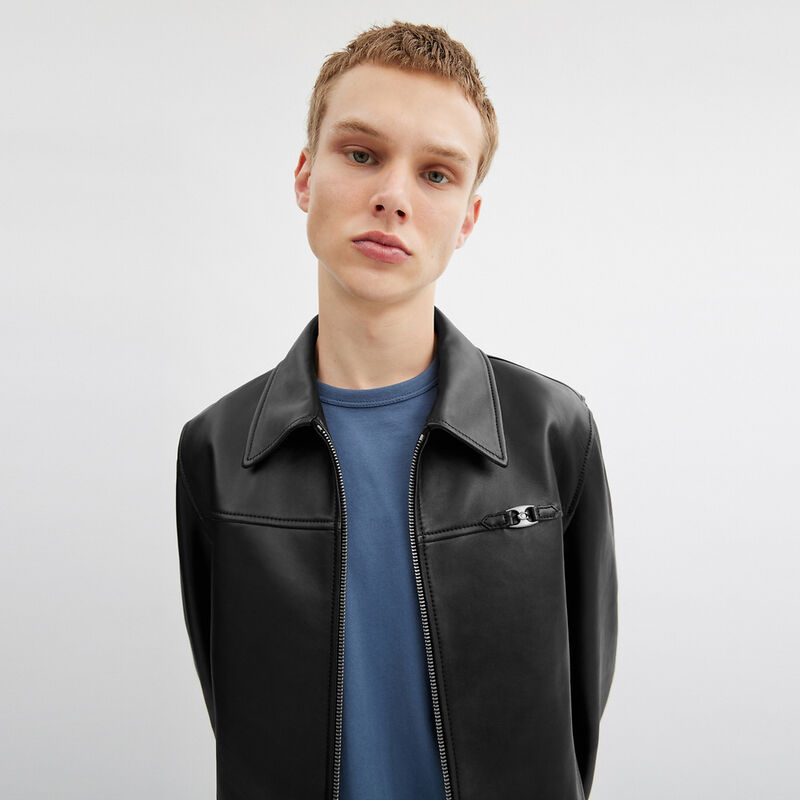 Heritage C Lightweight Leather Jacket, BLACK, hi-res image number 5