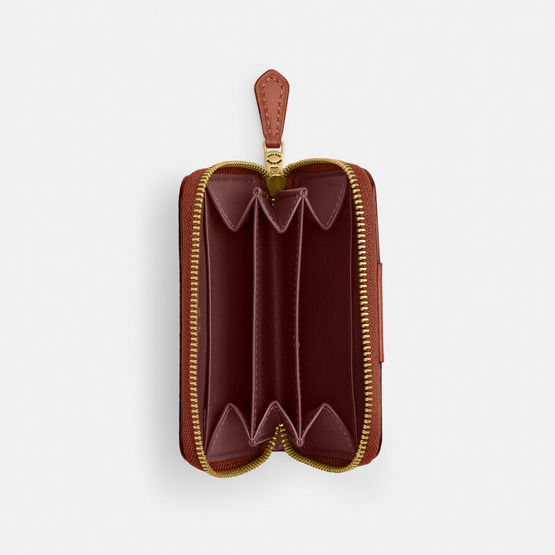 Essential Small Zip Around Card Case In Signature Canvas