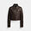 Snap Front Shrunken Jacket, BROWN, swatch