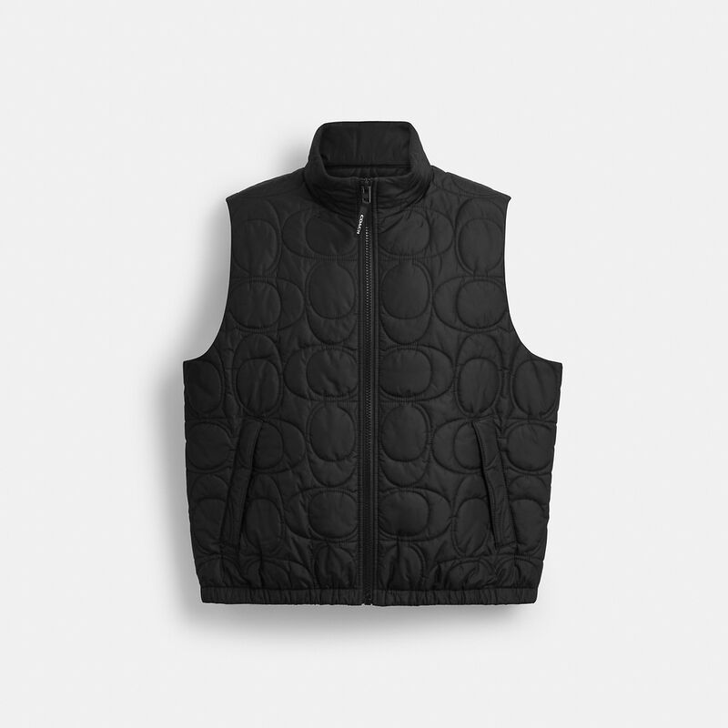 Quilted Signature Puffer Vest In Recycled Polyester