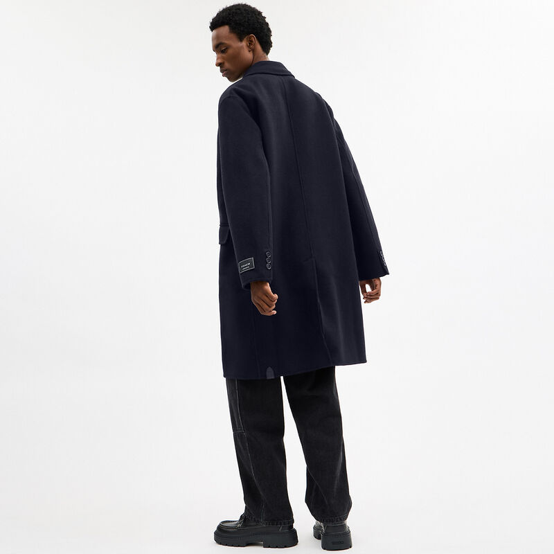 Double Faced Wool Coat, NAVY BLUE, hi-res image number 4