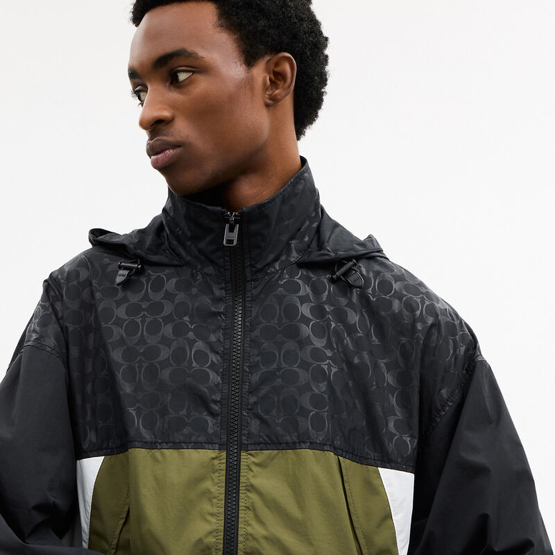 Colorblock Windbreaker, GREEN, hi-res image number 4
