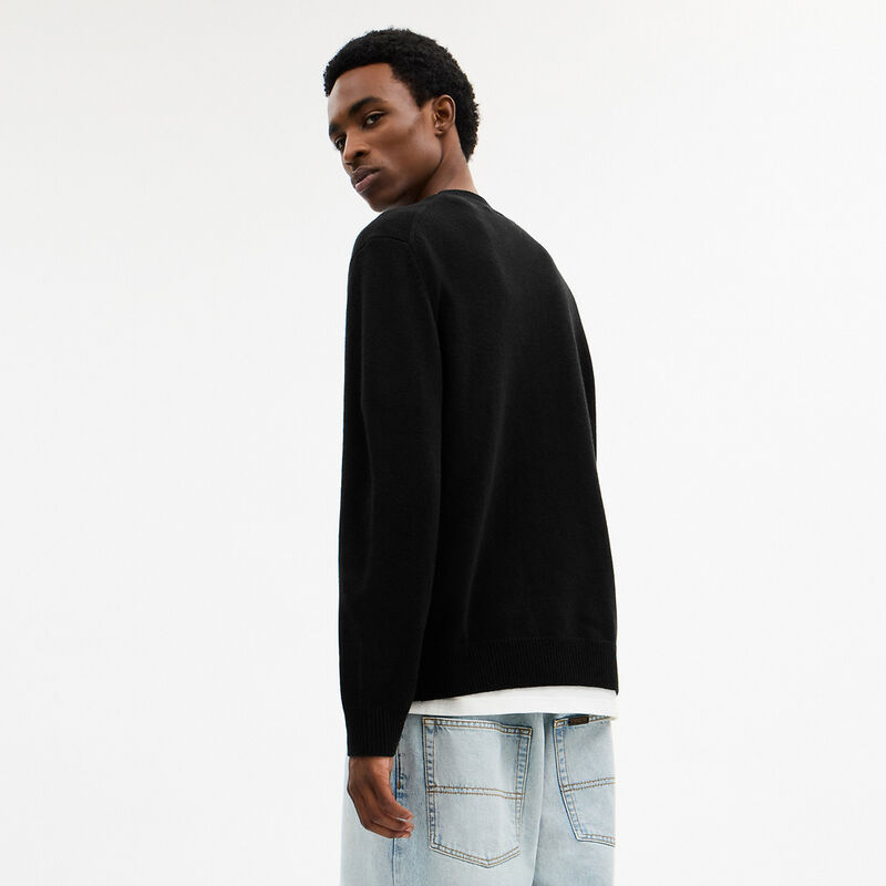 Lightweight Bear Graphic Sweater, BLACK, hi-res image number 3