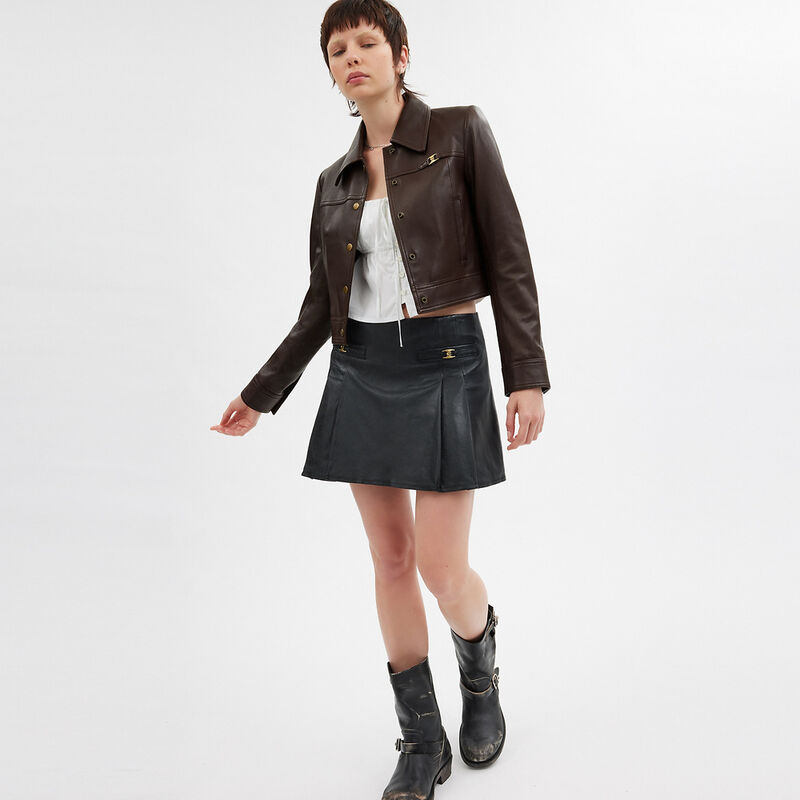 Heritage C Snap Front Shrunken Jacket, BROWN, hi-res image number 3