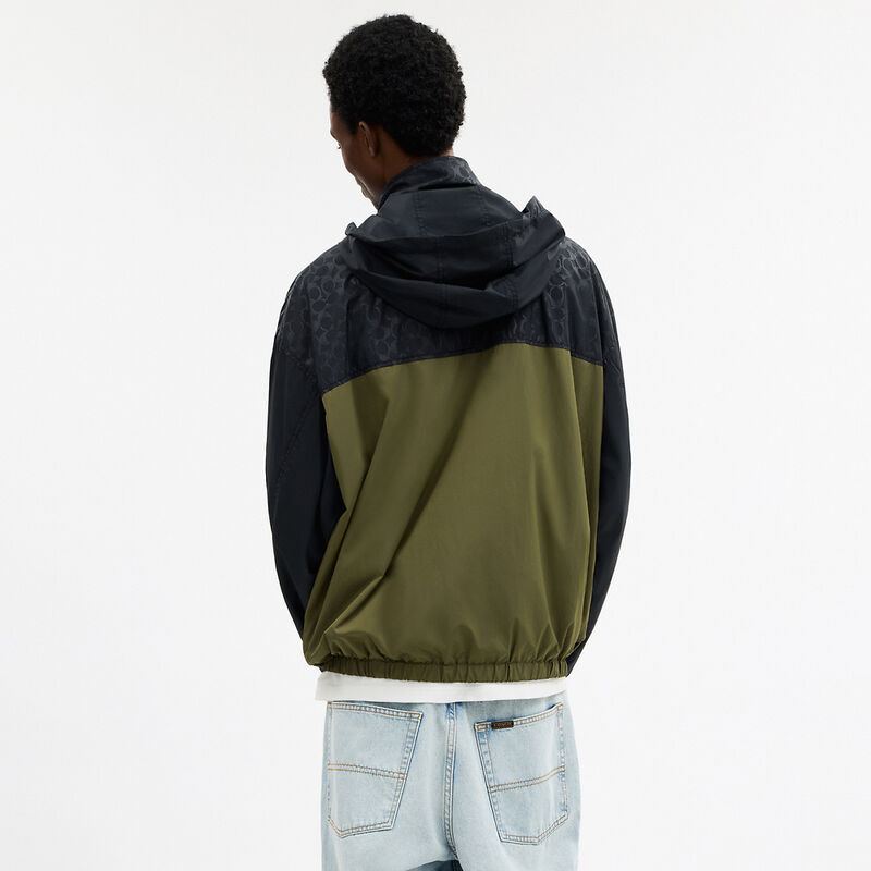 Colorblock Windbreaker, GREEN, hi-res image number 3