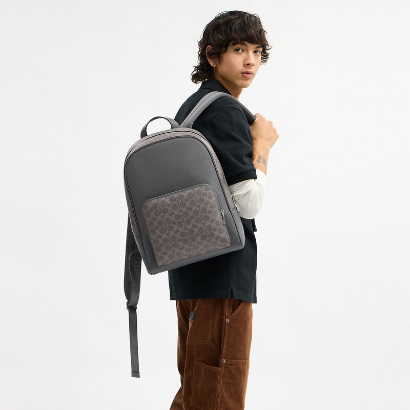 Wade Backpack In Signature Canvas, BLACK, hi-res image number 4